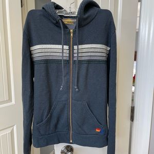 Aviator Nation 5 stripe zip up hoodie